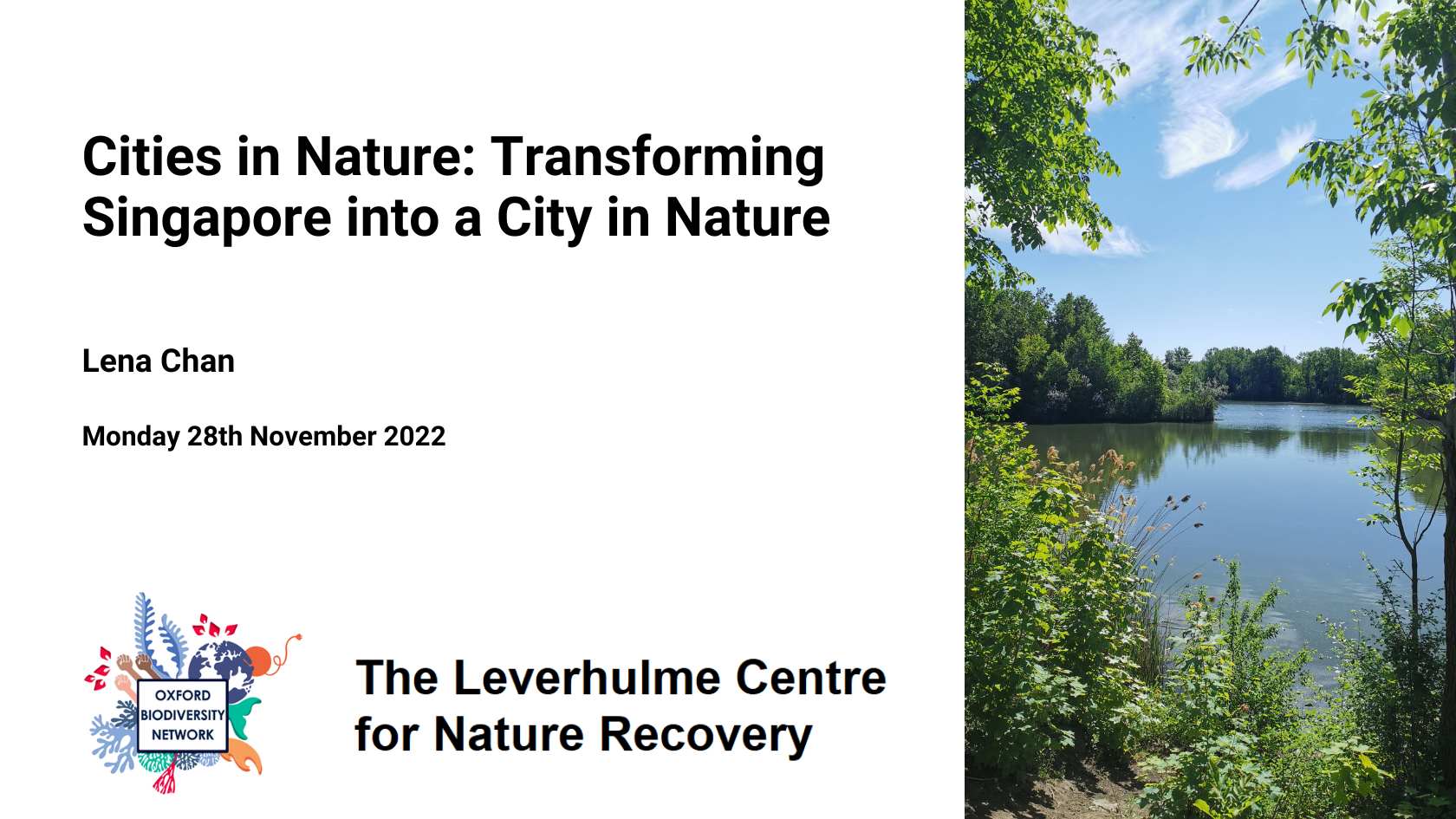 Cities in Nature: Transforming Singapore into a City in Nature